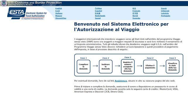 Formalità d’ingresso per gli Stati Uniti