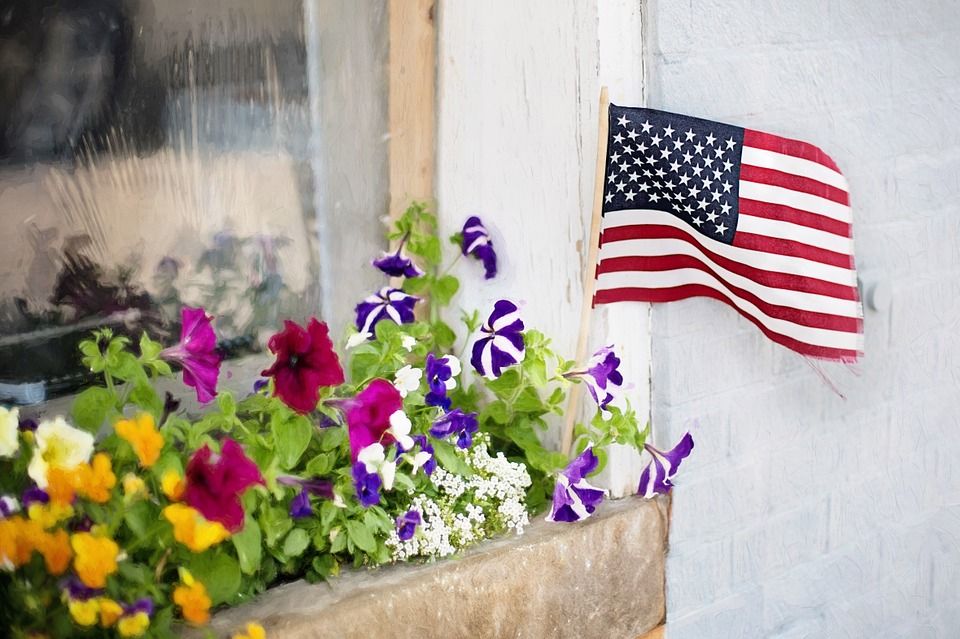Bandiera americana a casa