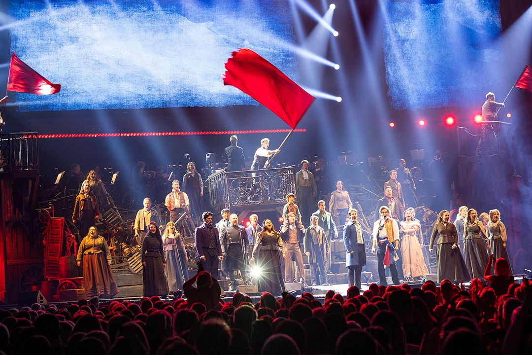 Scena del musical Les Misérables a New York