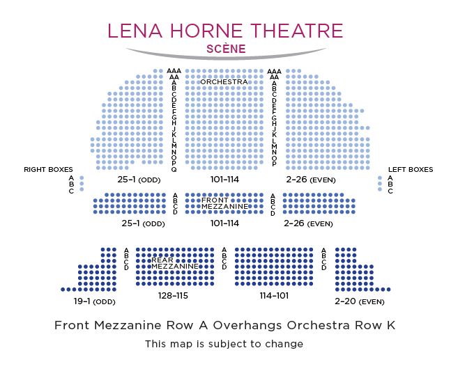 Mappa del Lena Horne Theatre di New York