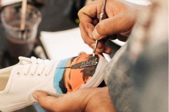 sneakers peinture new york