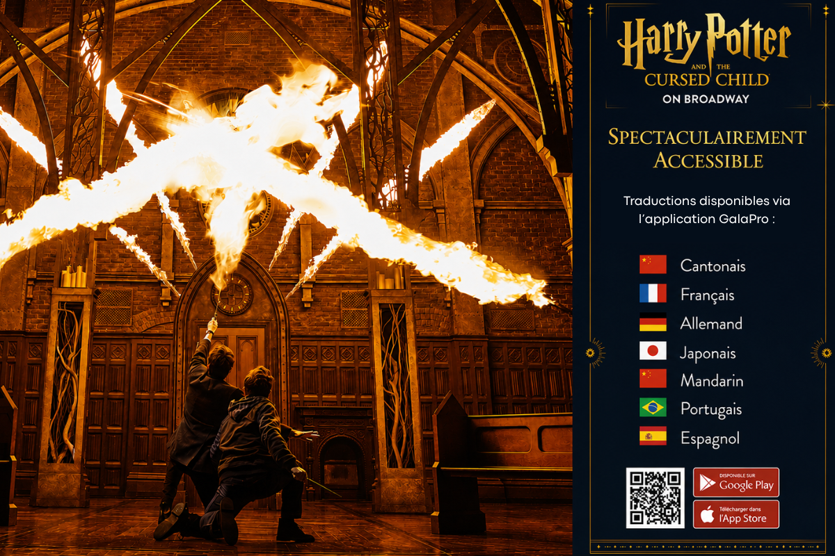 Appli di traduzione per lo spettacolo Harry Potter a New York