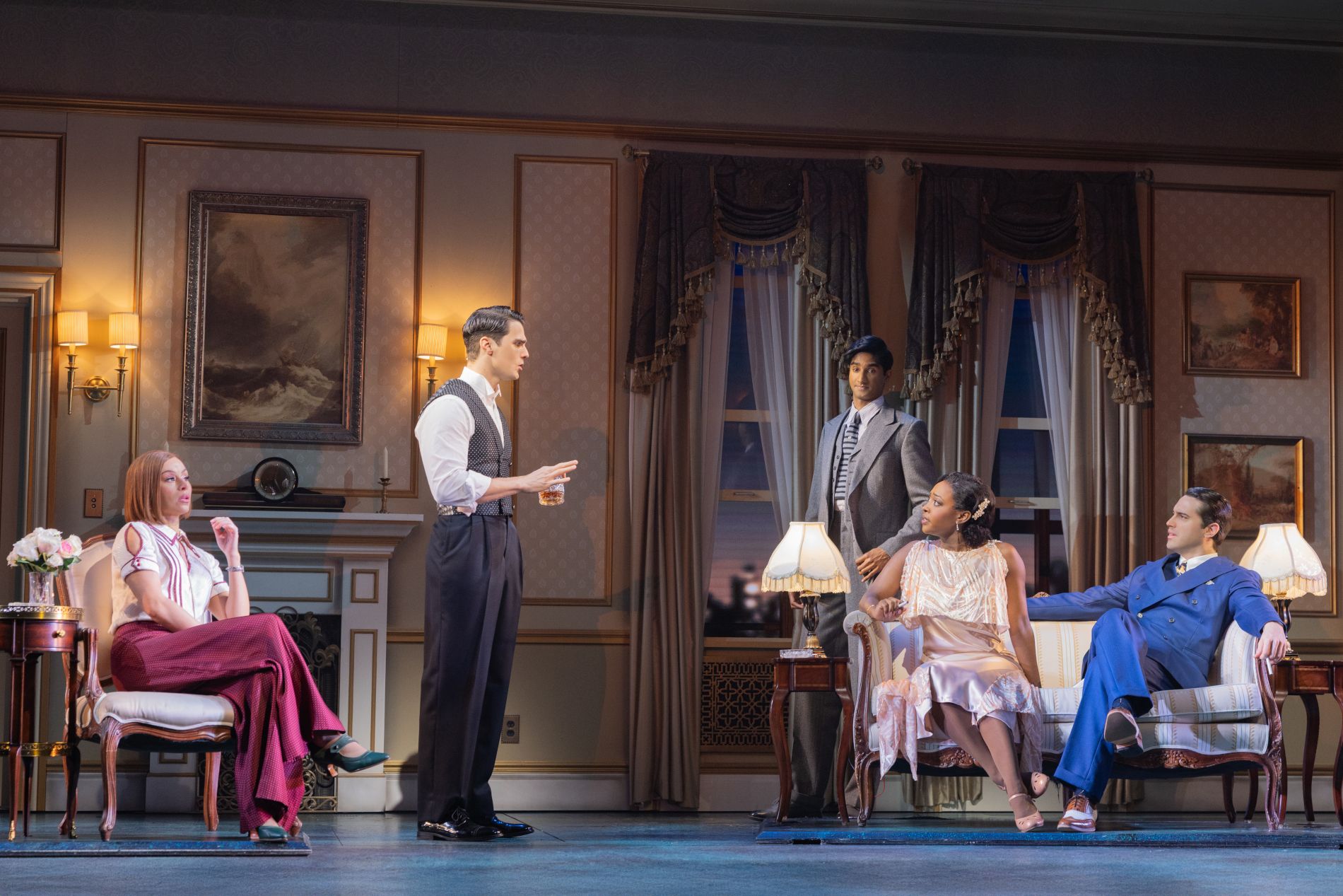 Scena del musical The Great Gatsby a New York